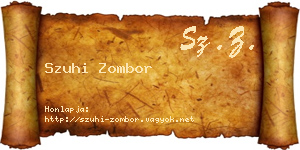 Szuhi Zombor névjegykártya